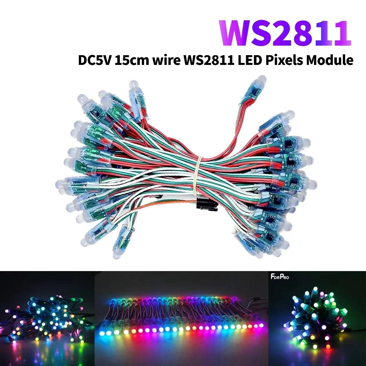 Ǯ ÷ ȼ LED  Ʈ, IP68  RGB  LED ȼ Ʈ, DC5V Է 15cm ̾, 12mm WS2811 2811 IC, 5000 